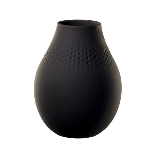 Villeroy & Boch Manufacture Collier noir Vase Perle hoch 16x16x20cm